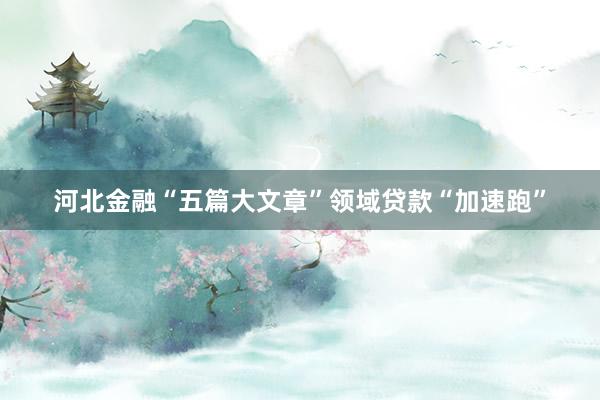河北金融“五篇大文章”领域贷款“加速跑”