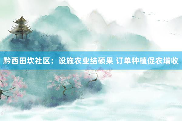 黔西田坎社区：设施农业结硕果 订单种植促农增收