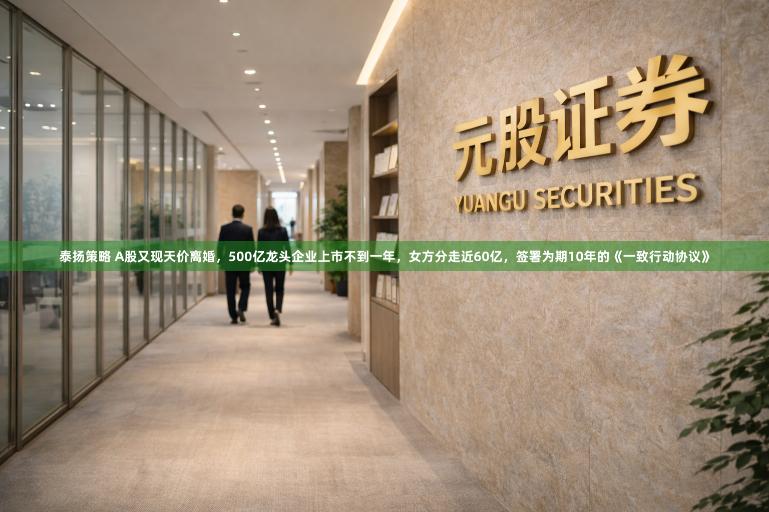 泰扬策略 A股又现天价离婚，500亿龙头企业上市不到一年，女方分走近60亿，签署为期10年的《一致行动协议》