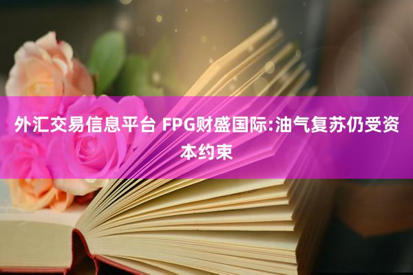 外汇交易信息平台 FPG财盛国际:油气复苏仍受资本约束