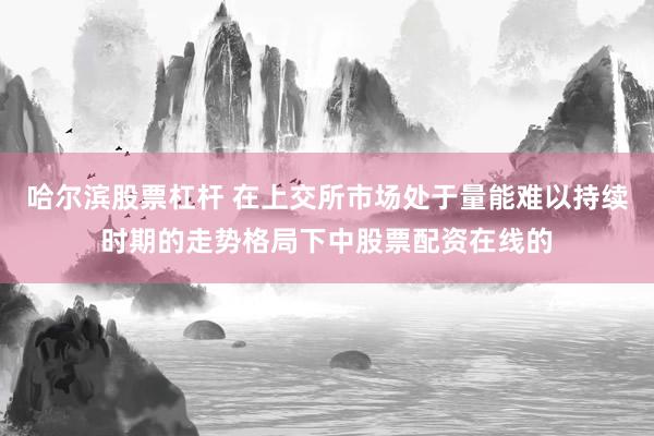 哈尔滨股票杠杆 在上交所市场处于量能难以持续时期的走势格局下中股票配资在线的